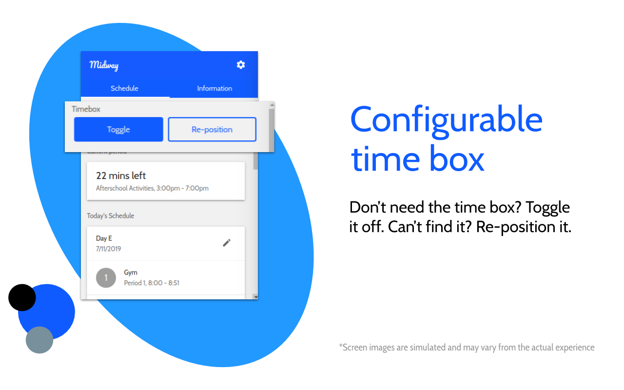 Better controls for interacting with the timebox Midway v3.0.0 marketing slide 2