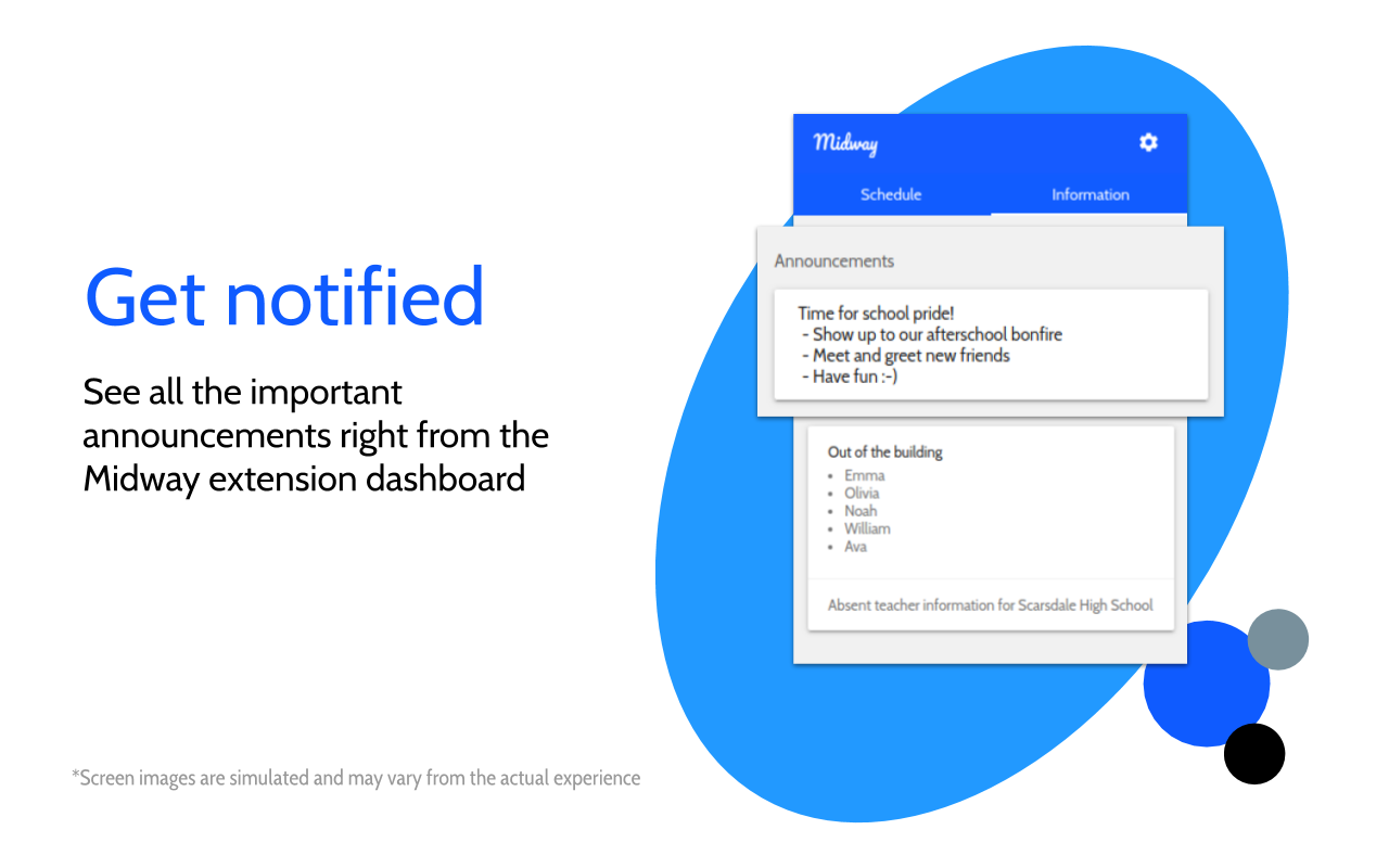 Dashboard displays announcements Midway v3.0.0 marketing slide 3